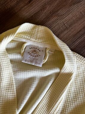 Women's Waffle Kimono Robe in Pale Yellow